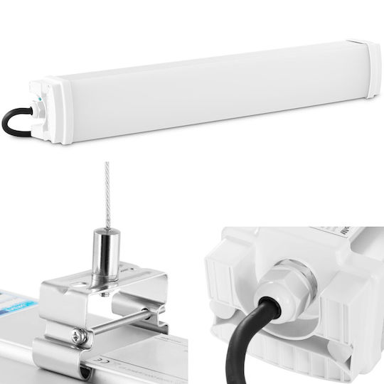 LED водоустойчива херметична лампа за работилница и склад IP65 2200 lm 60 см 20 W