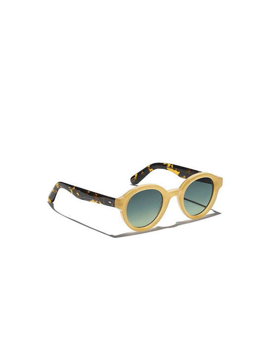 Moscot Sunglasses with Yellow Plastic Frame and Green Gradient Lens MOSCOT CREPS