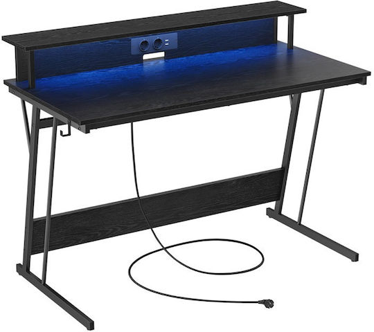 Γραφείο Gaming Ξύλινο Led με Μεταλλικά Πόδια, LED & USB θύρες 120x60x91εκ.