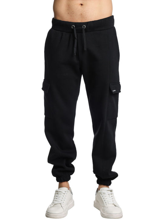 Cargo Sweatpants with Elastic Black