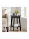 Round Black Wooden Side Coffee Table W40xL40xH50cm
