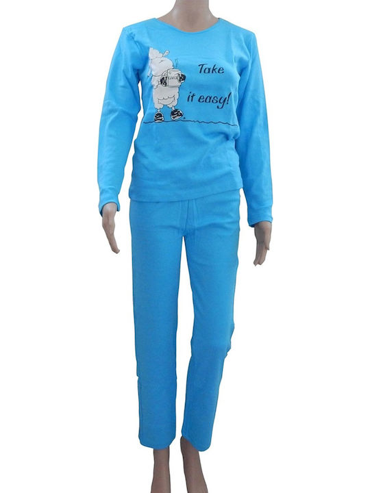 Diana Sommer Damen Pyjama-Set Sky Blue Diana Sommer Damen Pyjama-Set Sky Blue