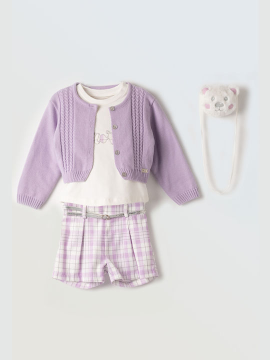 Evita Kinder Set mit Shorts Winter 5Stück Lilac