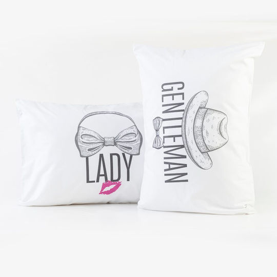 Borea Ladies&gentlemen Kissenbezug-Set White 50x70cm.