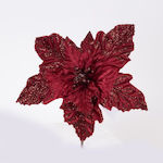 Burgundy Poinsettia with Golden Stamens 22cm