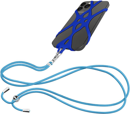 Universal Smartphone Cord Silicone Extendable Adjustable 90cm Blue