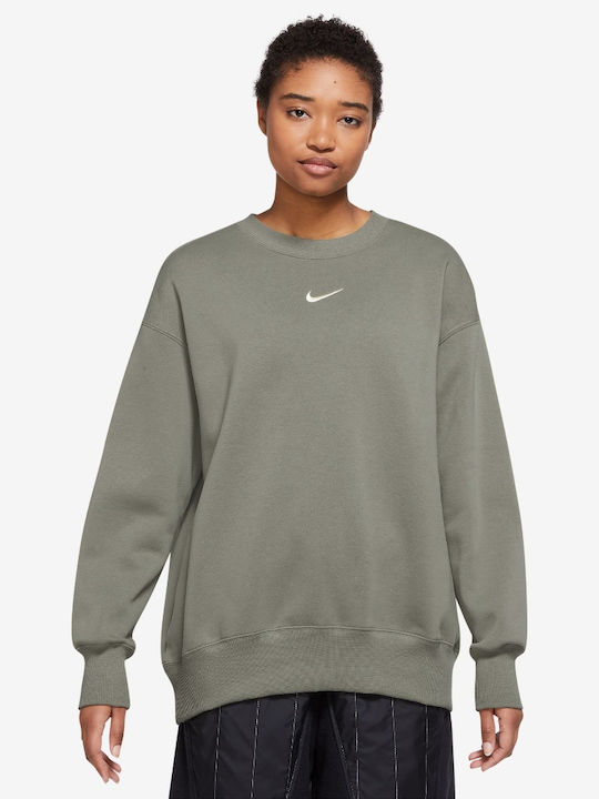 Nike Μακρύ Γυναικείο Φούτερ Γκρι
