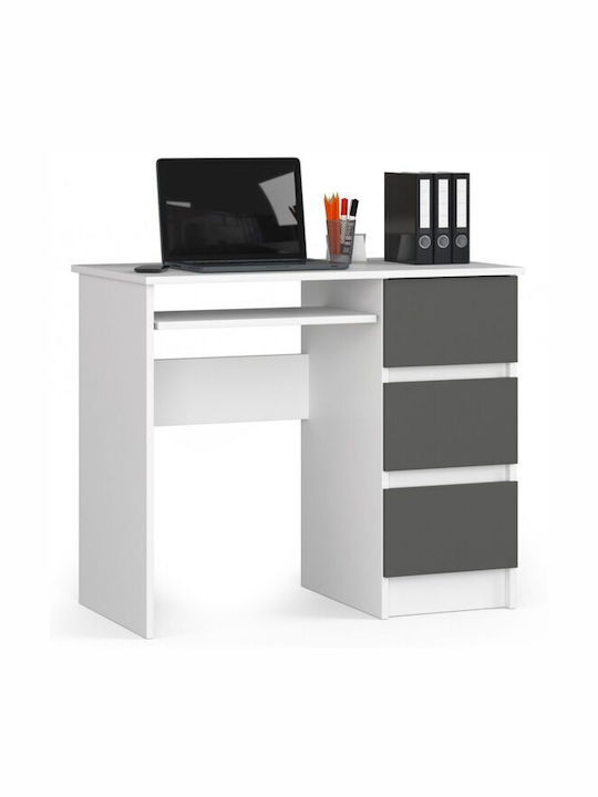 Desk Wooden White And Gray 90x50x77cm