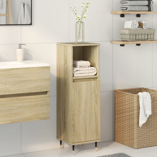 vidaXL Badezimmersäule Wandhängeschrank H30xB30xH100cm Sonoma