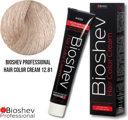 Bioshev Professional Color Cream Βαφή Μαλλιών 12.81 Ξανθιστικό Περλέ Σαντρέ 100ml