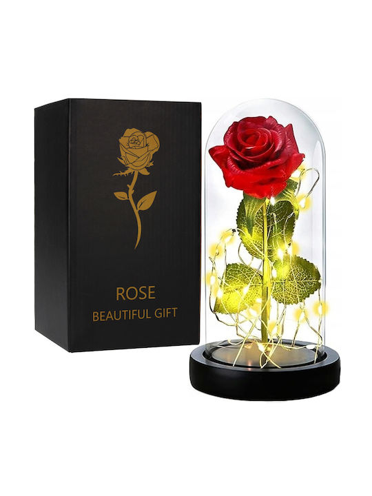 Korbi Ewige Rose Rot 21cm mit LED 1Stück