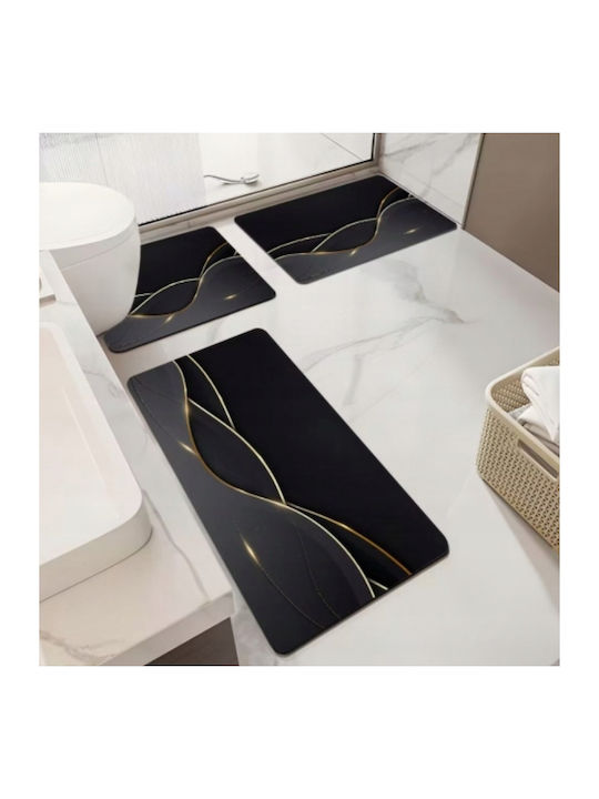 Αντιολισθητικό Πατάκι Μπάνιου ZR1EB73QWS86 Black With Gold 50x80εκ.