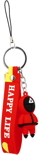 Keychain Wristband Squid Game Series Silicone Character Red