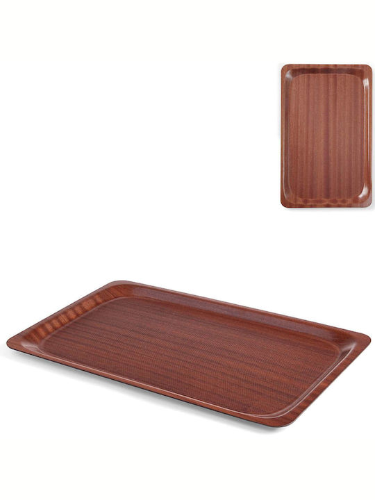 Hendi Lemnos Dreptunghiular Tavă de Servire Antiderapant cu Mânere în Culoare Maro 37x53cm 1buc