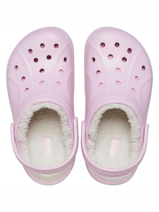 Crocs Παιδικές Παντόφλες Ροζ Classic Clog Lined