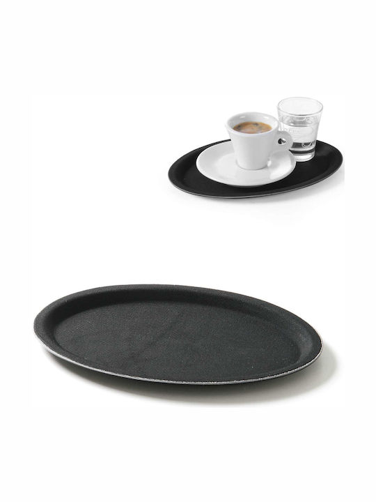 Hendi Oval Tavă de Servire Antiderapant în Culoare Negru 20x26.5cm 1buc