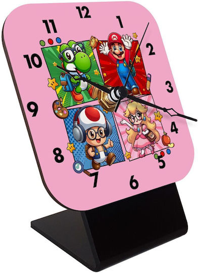 Koupakoupa Wooden Desktop Clock Back To The School Mario & Friends