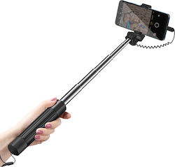 Linq Selfie-Stick Integrierter Spiegel USB-C Auslöseknopf Schwarz