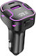 XO FM Transmitter Backlit Car USB Charging Black