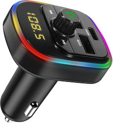 Avizar Bluetooth Fm Transmitter Car Charger Usb Qc 3.0 Usb-c 20w C4 Black