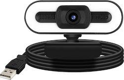 Webcam Usb 1080p Hd Wide Angle Led Light Microphone Rotating Black Webcam Usb 1080p Hd Wide Angle Led Light Microphone Rotating Black