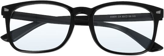 Anti-Müdigkeitsbrille Anti-Blaulicht-Gläser ohne Korrekturrahmen Schwarz Matt