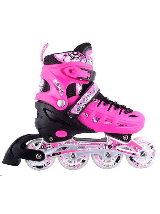 Athlopaidia Kids Adjustable Inline / Quad Rollers Fuchsia