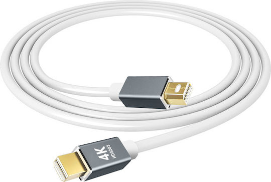 Linq Videokabel Mini Displayport Stecker auf Mini Displayport Stecker 1,8m Weiß