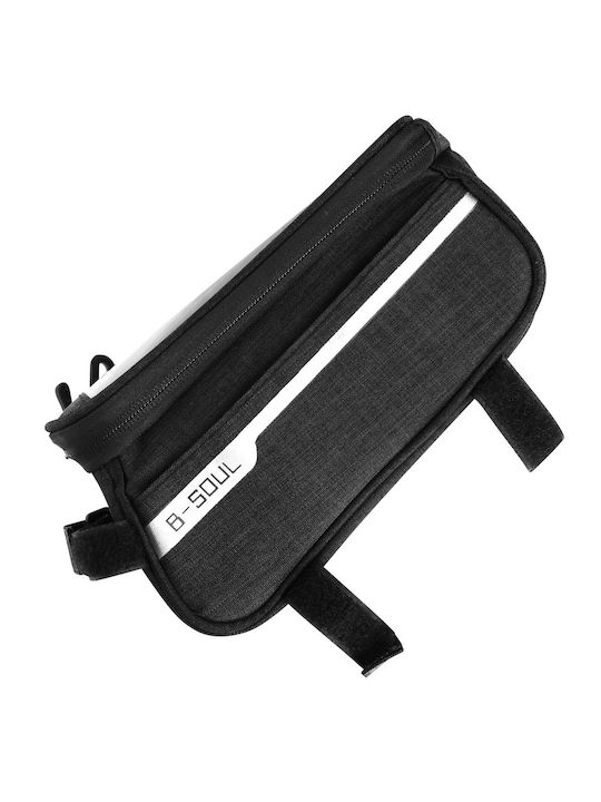 Bike Phone Bag Waterproof Storage Handlebar Frame Attachment Black