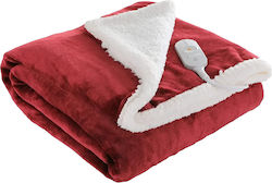 Electric Washable Blanket with Timer Red 130W 130x180cm