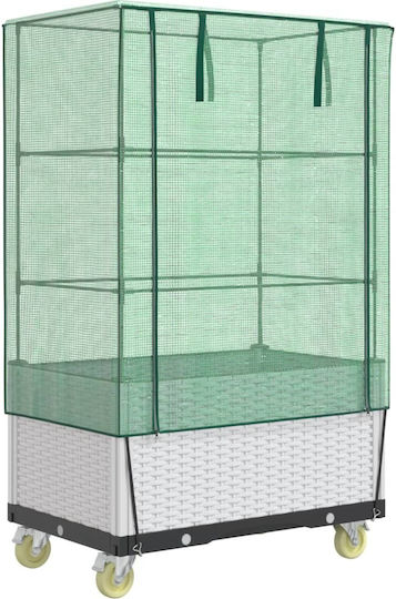 vidaXL Кутия за саксии Пластмаса Бял 50x80x182см.