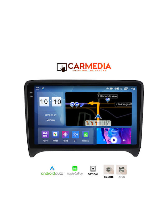 Carmedia Ηχοσύστημα Αυτοκινήτου για Audi TT 2007-2015 (Bluetooth/USB/WiFi/GPS/Apple-Carplay/Android-Auto) με Οθόνη Αφής 9.5"
