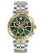 Versace Aion Men's Watch 46mm Chronograph Battery with Silver Stainless Steel Bracelet