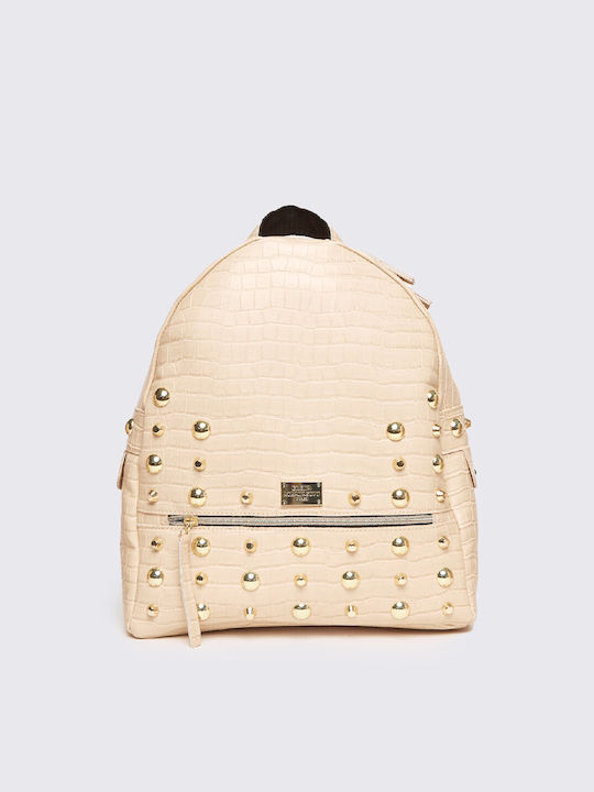 Elena Athanasiou Croco Rucksack Groß Creme