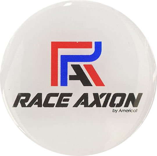 Race Axion Autoemblem Aufkleber mit Emaille Überzug 5 x 5cm für Autoreifen in Weiß Farbe 4Stück