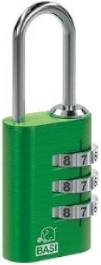 Basi Aluminium Vorhängeschloss Messing Einstellbar Kombination 20mm Green 1Stück