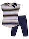 Kinder-Set mit Leggings Sommer 2Stück White, Marine