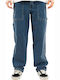 Damen Stoff Hose Washed Blue, Blue