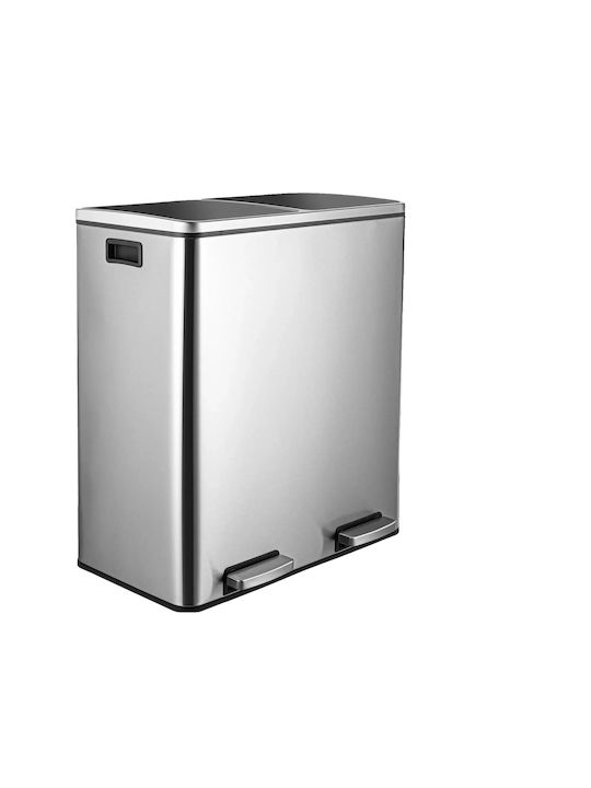 Waste Bin Waste made of Stainless Steel with Pedal Gray 60lt 1pcs