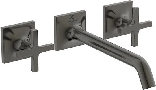 Ideal Standard Σετ Μίκτης & Στόμιο Εντοιχισμού για Νιπτήρα Γκρι