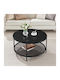 Rund Couchtisch Glas Schwarz B80xT80xH45cm