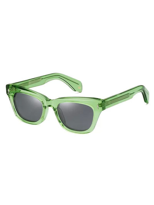 Polareye Women's Sunglasses with Green Plastic Frame and Gray Polarized Lens