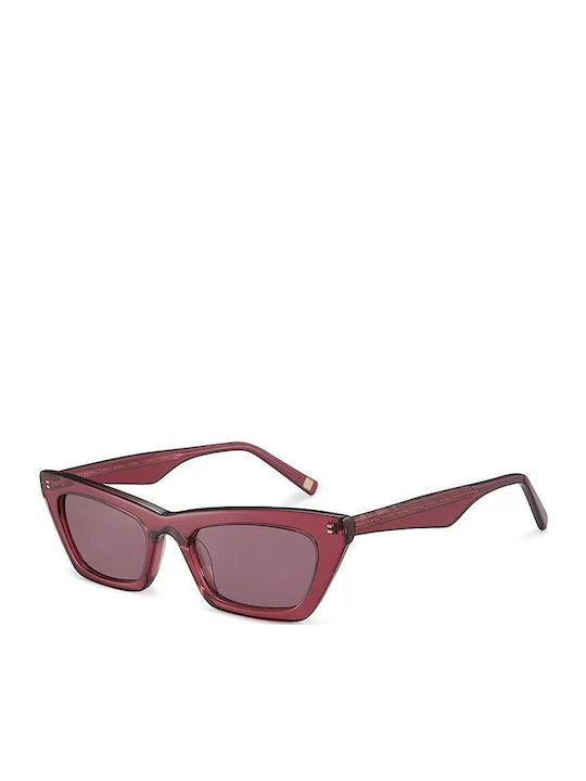 Polareye Women's Sunglasses with Red Plastic Frame and Red Polarized Lens