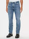 Ανδρικό Παντελόνι Τζιν με Regular Straight Εφαρμογή Medium Denim
