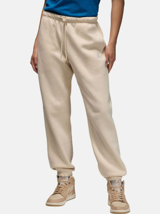 Jordan Παντελόνι Φόρμας με Λάστιχο Fleece Μπεζ