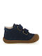 Anatomical Leather Kids Boots with Velcro Blue
