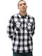 Sacramento Long Sleeve Flannel Overshirt Regular Fit Checked Black