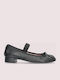 Gretchen Leather Women's Ballerina Shoes in Black Color