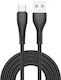 iNOS Regular USB 2.0 Cablu USB-C bărbătesc - USB-A 12W Negru 2m
