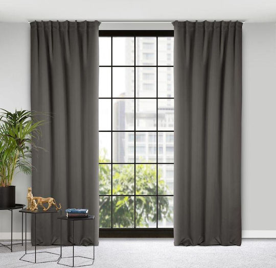 Eurofirany Milan Συσκότισης με Τρέσα Γκρι 140x300εκ.